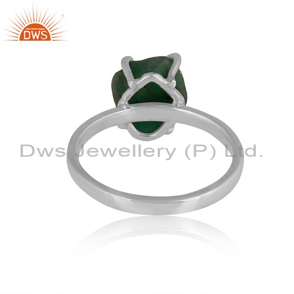 Emerald Set Fine 925 Sterling Silver Handmade Band Type Ring