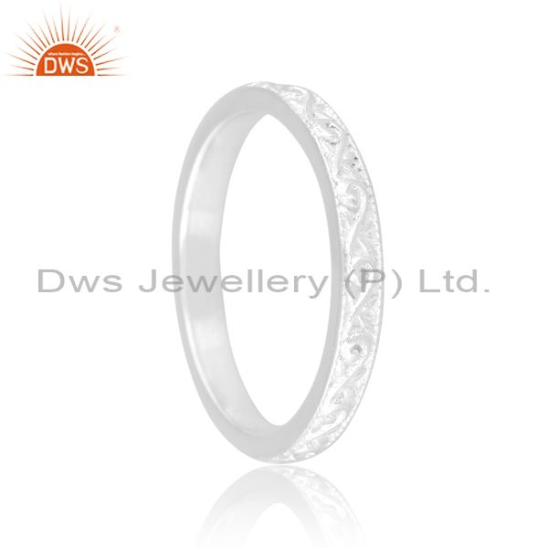 Premium Quality White Sterling Silver Ring Lavishly Designed