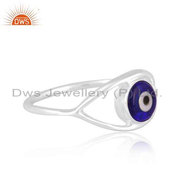 Eye-catching Ring with Elegant Blue Resin Design