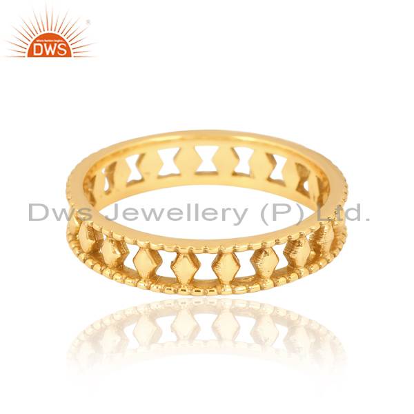 Luxurious 18K Gold Plated Brass Ring - A Perfect Accessory