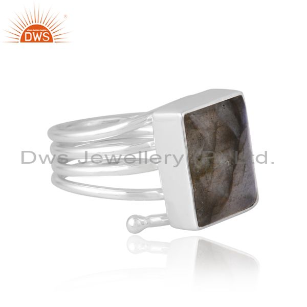 Adjustable 4 Layer Ring With Labradorite Stone For Women