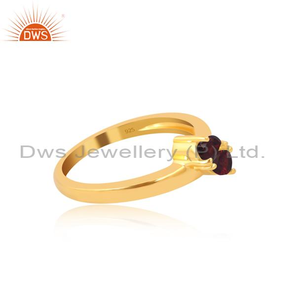 Gold Garnet Engagement Ring: Plated Perfection