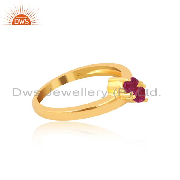Lab Created Ruby Gold Plated Engagement Ring