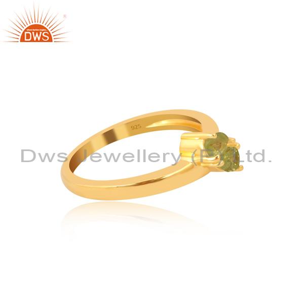 Gold Plated Peridot Engagement Ring for Girls
