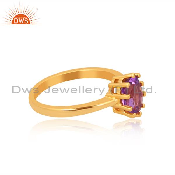 Gold Plated Amethyst Ring: Luxurious Elegance