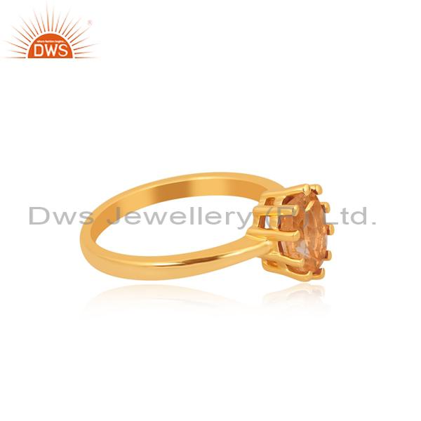 Exquisite Gold Plated Citrine Engagement Ring