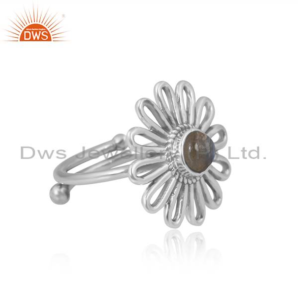 Labradorite Flower Ring: Stunning Stone Jewelry