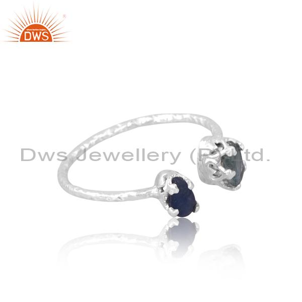 Exquisite Aquamarine & Sapphire Engagement Ring