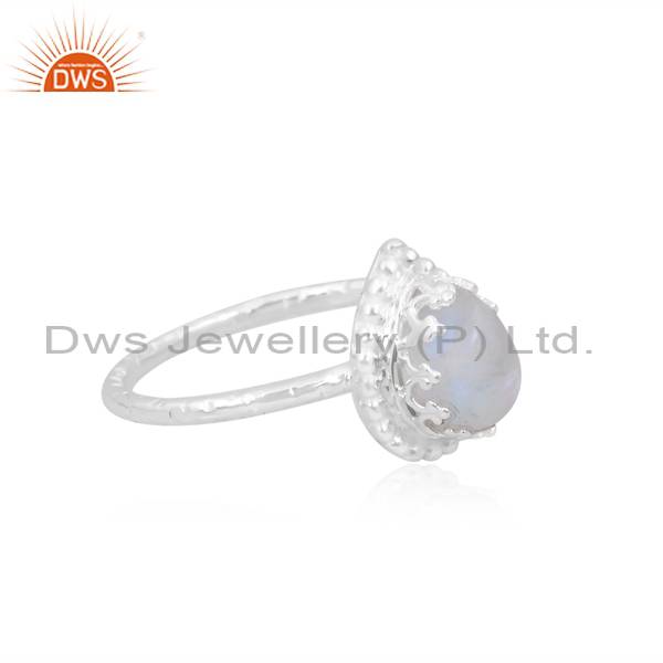 Irresistibly Beautiful Rainbow Moonstone Ring For Her