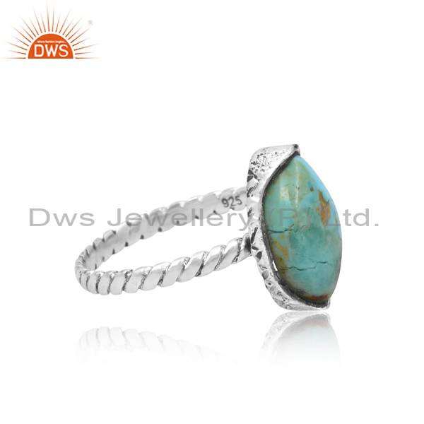 Oxidized 925 Silver Ring: Kingman Turquoise