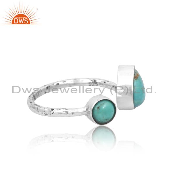 Kingman Turquoise: Oxidized Sterling Silver Ring