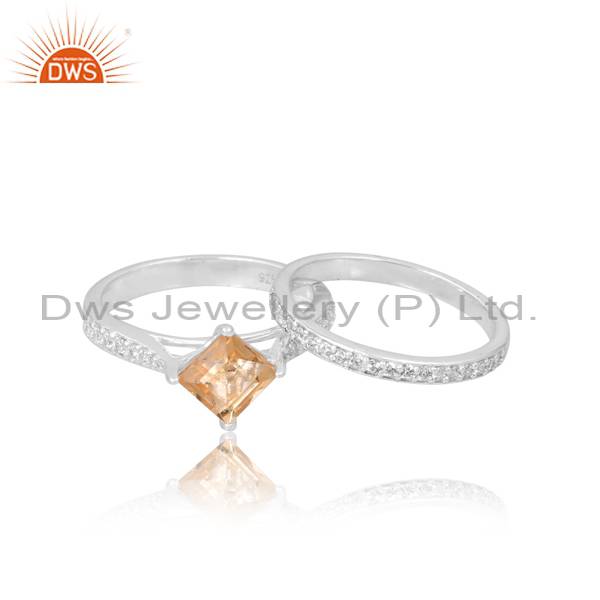 Stunning Citrine and CZ Ring: A Dazzling Combination