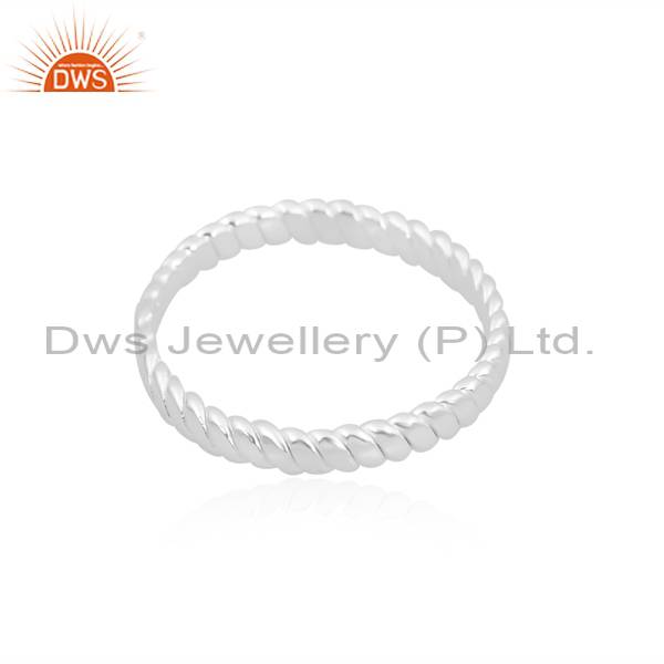 Simple and Elegant Sterling Silver Rope Wire Band