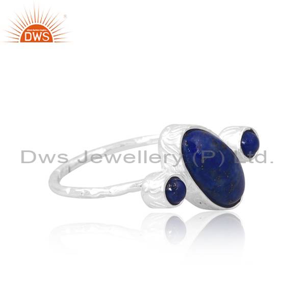 Exquisite Lapis Lazuli Ring: Handcrafted in Sterling Silver