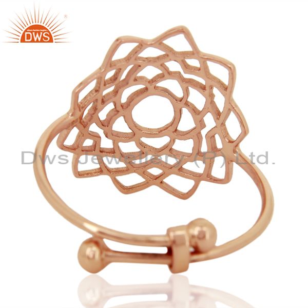 Wholesalers Crown Chakra Spiritual Rose Gold Plated 92.5 Sterling Silver Wholesale Ring