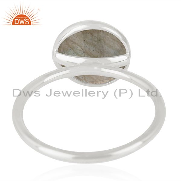 Wholesalers 925 Sterling Silver Labradorite Gemstone Stackable Ring Manufacturer India