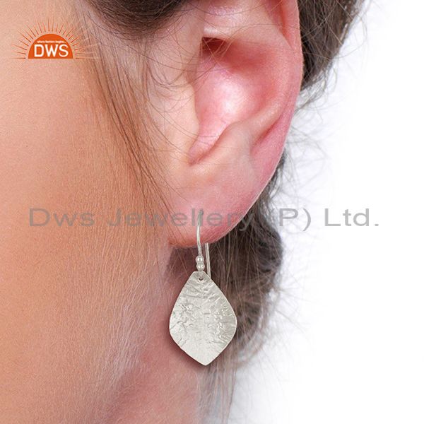 Designers 925 Sterling Fine Silver Textured Plain Silver Earrings Manufacturer