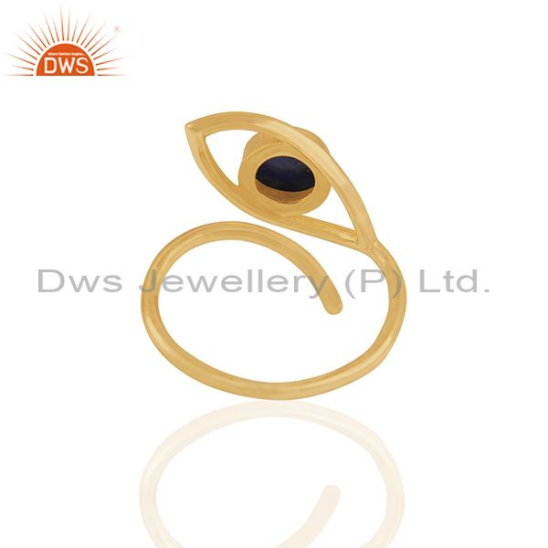 Wholesalers 2017 New Evil Eye Design Gold Plated 925 Silver Gemstone Ring Supplier