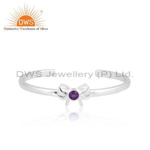 Elegant Amethyst Cuff With Chic Bow: Perfect For Any Occasion