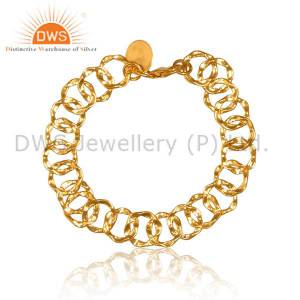 Circle Link Bracelet In 18K Gold Vermeil 925 Sterling Silver