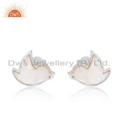 Fly Bird Stud With Mother Of Pearl Cabushion For Women