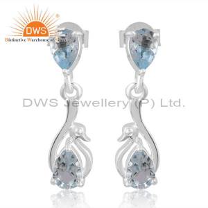 Stunning Blue Topaz Duck Earrings For A Chic Look!