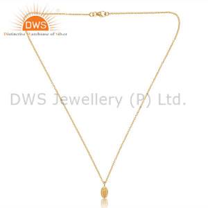 Geometric 18K Gold Necklace Vermeil Sterling Silver Pendant