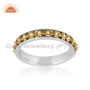 Lavishly Designed Gold & White Sterling Silver Ring