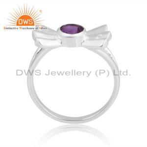 Elegant Amethyst Ring: A Touch Of Bow-Tie Glamour