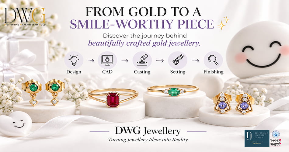 FROM GOLD TO A SMILE-WORTHY PIECE Discover the journey behind beautifully crafted gold jewellery FROM GOLD TO A SMILE-WORTHY PIECE Discover the journey behind beautifully crafted gold jewellery