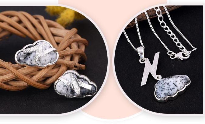 Fine Jewelry with Cloud Shaped Gemstone