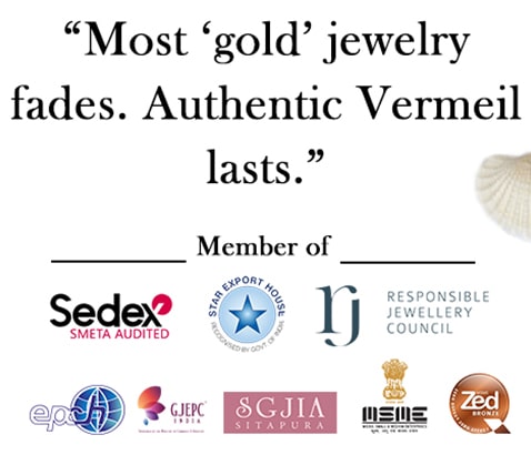 Most ‘gold’ jewelry fades. Authentic Vermeil lasts.