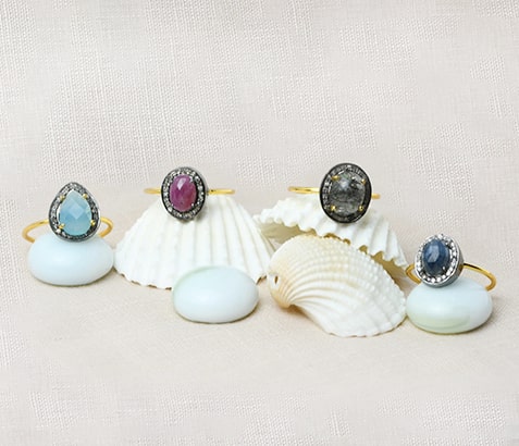 April Birthstone Rings Set