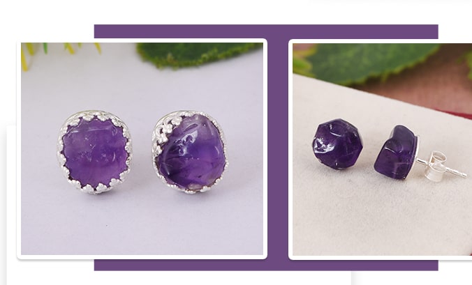 February Birthstone Studs