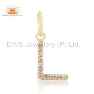 Diamond “L” Charm, Yellow Gold Love Letter