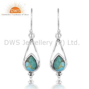 Sterling Silver Oxidized Kingman Turquoise Earrings