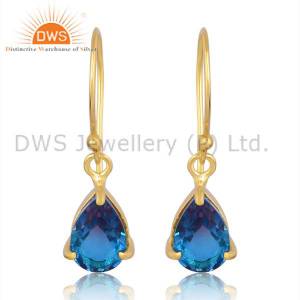 Bio Alexandrite Drop Earring 925 Sterling With Gold Vermeil