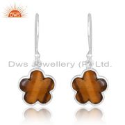 Flower Drop Earrings For Women In Tiger Eye Office Casual