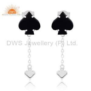 Spade Black Onyx Earrings For Leo - Bold Zodiac Style