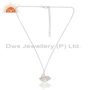 Fly Bird Pendant In Pearl Cabushion With Silver Chain