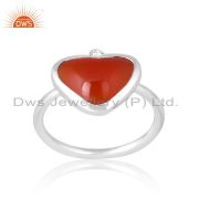 Valentine Special Ring With Lapis And Red Onyx Heart Design