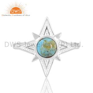 Celestial Kingman Turquoise Star Silver Ring
