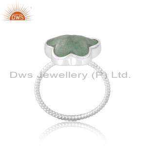 Green Strawberry Quartz Butterfly Ring- Elegant & Versatile