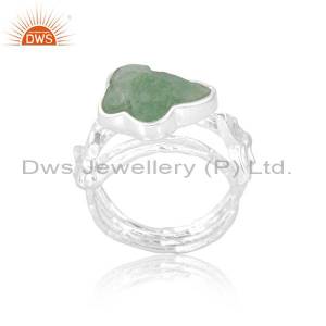Women's Green Strawberry Quartz Butterfly Ring