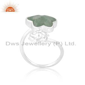 Green Strawberry Quartz Butterfly Ring: Perfect Gift For Her