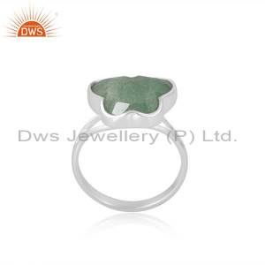 Green Strawberry Quartz Butterfly Ring  Girls Delight