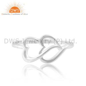 Hearts Love Ring Silver For Valentine: Eternal Silver Devotion