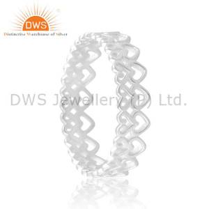 925 Silver Hearts Ring For Valentine: Heartfelt Silver Stack