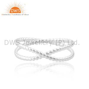 Sterling Silver White Wire Ring: Ethereal Wire Wrap