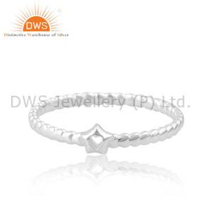 Sterling Silver Star Ring: Twinkling Night Sky Gem